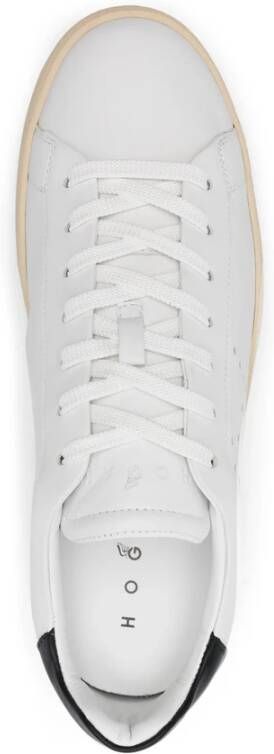 Hogan Witte Veterschoenen met Merkhiel