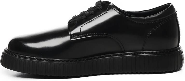 Hogan Zwarte Derby Platte Schoenen Black Heren