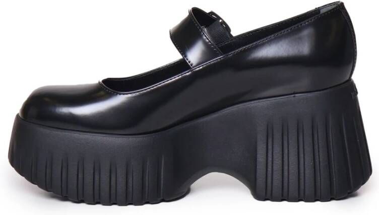 Hogan Zwarte leren Brogue Mary Jane Sneakers Black Dames