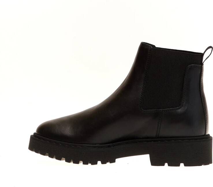 Hogan Zwarte Leren Enkellaarzen Aw23