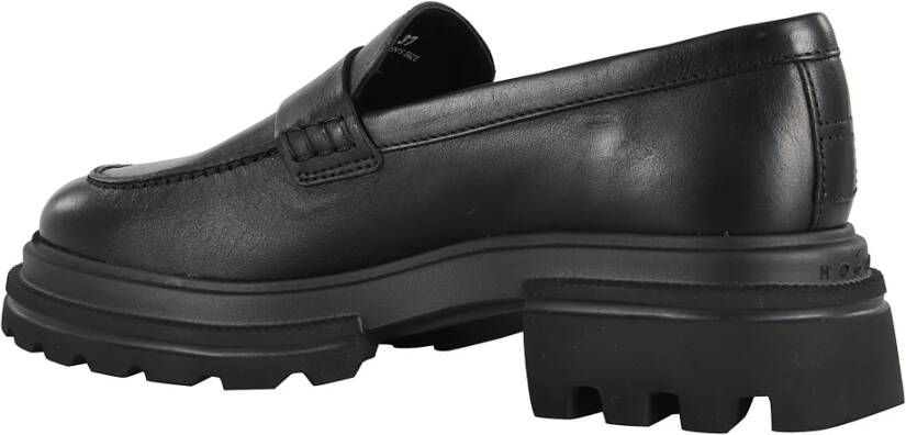 Hogan Zwarte leren mocassin schoen