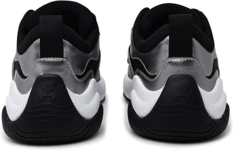 Hogan Zwarte Leren Sneaker H597 Gray Dames