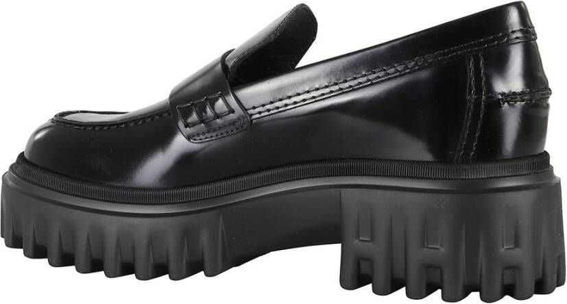Hogan Zwarte Loafer van Lakleer met Rubberen Zool