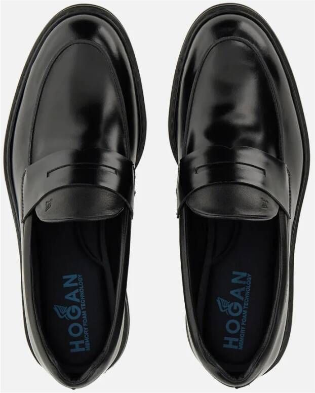 Hogan Zwarte Platte Loafers