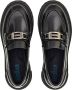 Hogan Zwarte platte mocassins met metalen accessoire - Thumbnail 2
