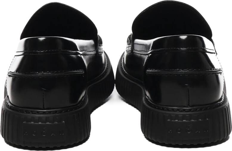 Hogan Zwarte platte mocassinschoenen Black Heren