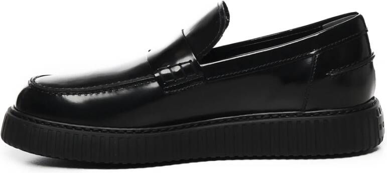 Hogan Zwarte platte mocassinschoenen Black Heren