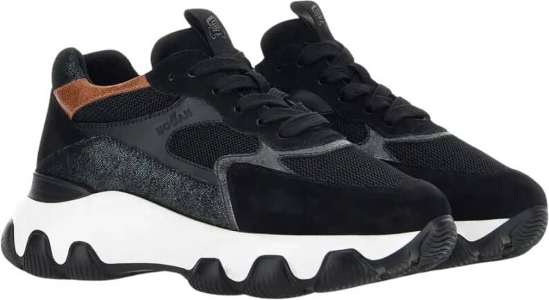 Hogan Zwarte platte schoenen Hyperactieve sneakers Black Dames