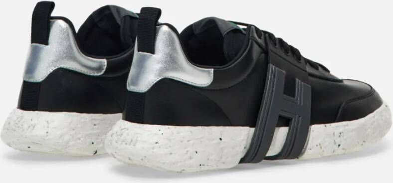 Hogan Zwarte platte schoenen met rubberen H-detail Zwart Heren
