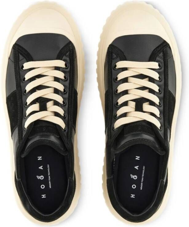 Hogan Zwarte platte schoenen voor vrouwen