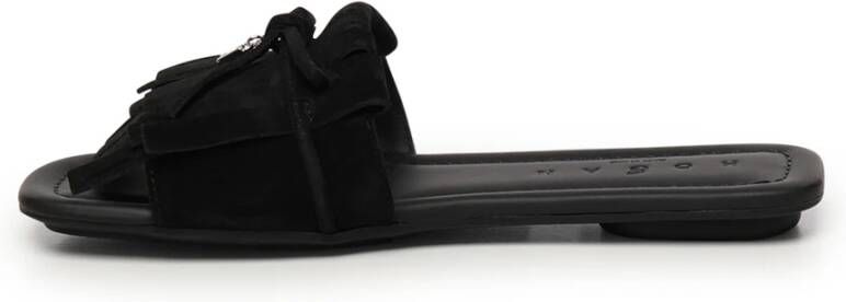 Hogan Zwarte Sandalen met Franjes