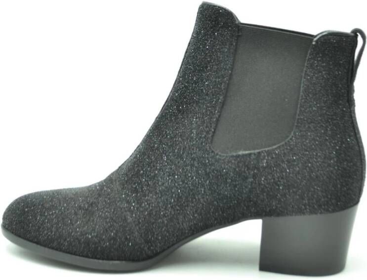 Hogan Zwarte Slip-On Stoffen Enkellaarzen