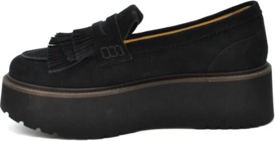 Hogan Zwarte Suède Dames Mocassin Slip-On