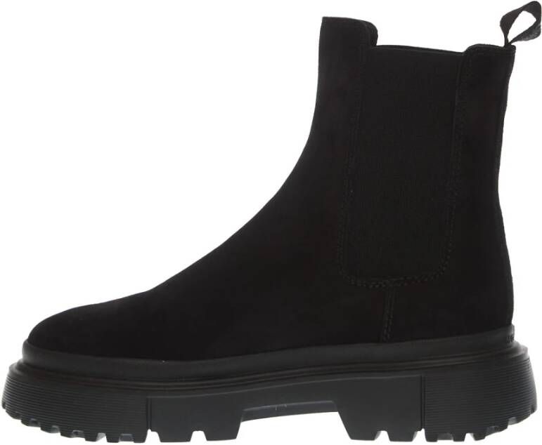 Hogan Zwarte Suède Enkellaarzen Aw23