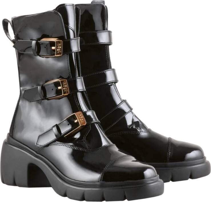 Högl Zwarte Biker Booties Dames Enkellaarzen Zwart Dames