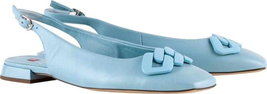Högl Blauwe Leren Ballerina`s voor Dames Blauw Dames