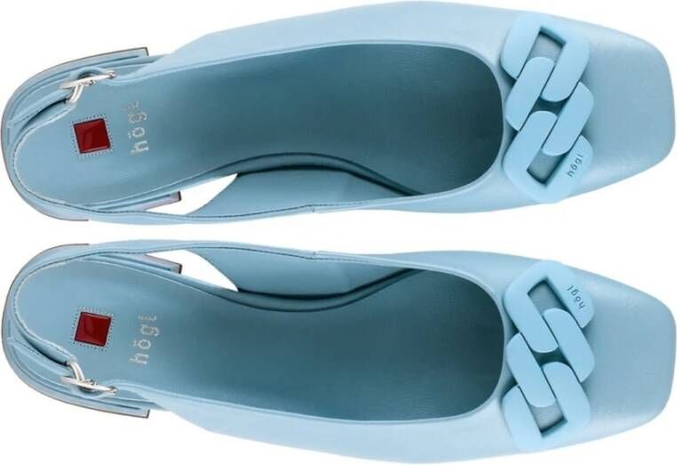 Högl Blauwe Leren Ballerina`s voor Dames Blauw Dames