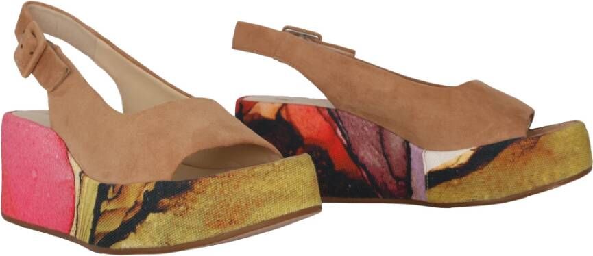 Högl Beige Mix Platform Sandaal voor Vrouwen Multicolor Dames
