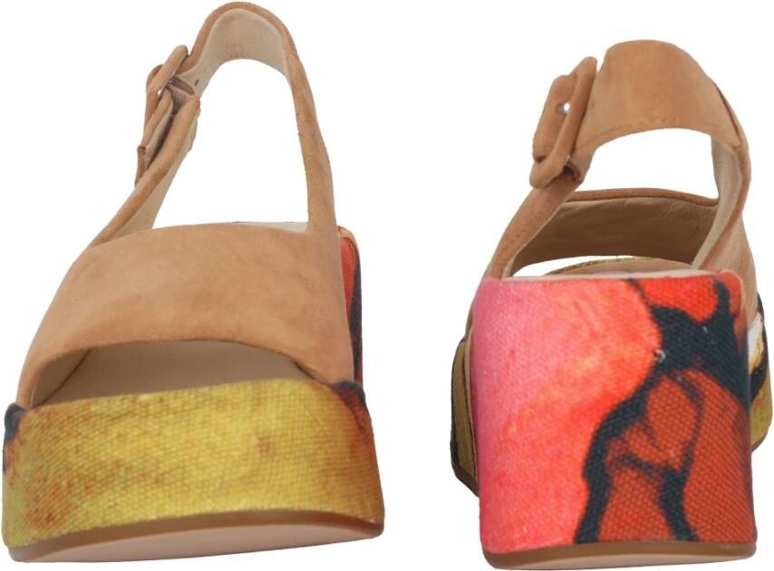 Högl Beige Mix Platform Sandaal voor Vrouwen Multicolor Dames