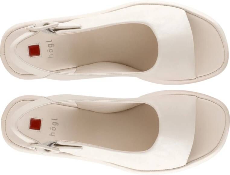 Högl Beige Platte Sandalen Loulou Creme Beige Dames