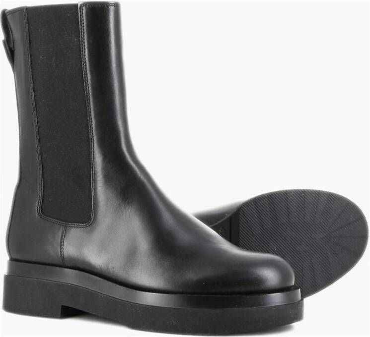 Högl Casual zwarte leren booties met lage hakken Zwart Dames