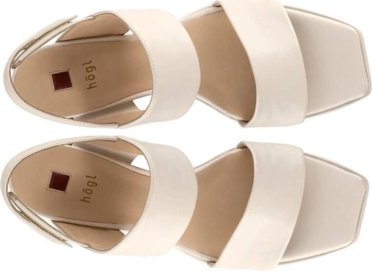 Högl Hoogwaardige Leren Hoge Hak Sandalen Wit Dames