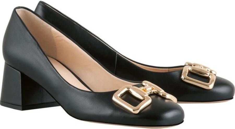 Högl Elegante Horsebit Pumps met Midi Blokhakken Zwart Dames