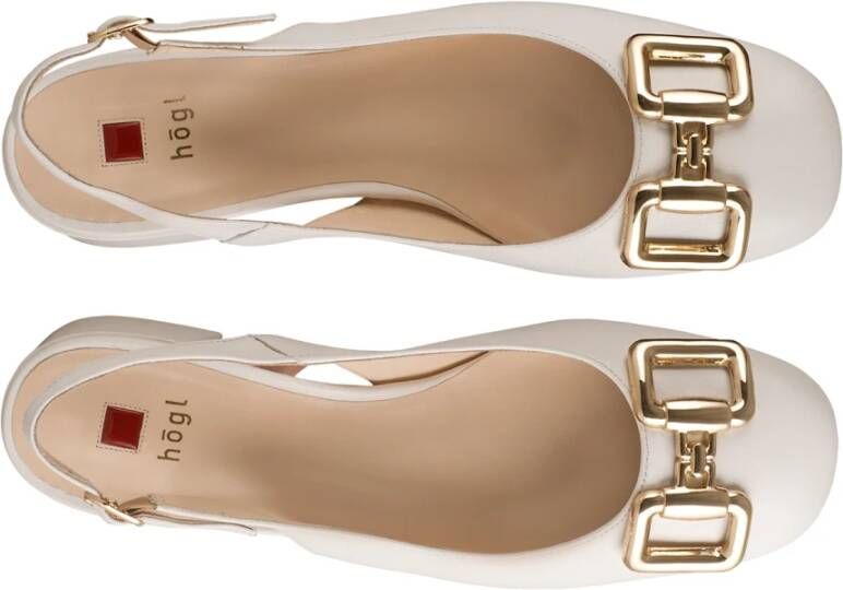 Högl Beige Leren Mary Pumps Beige Dames