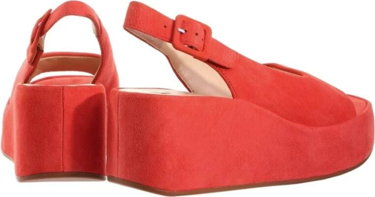 Högl Rode Platte Sandalen Loulou Koralle Red Dames