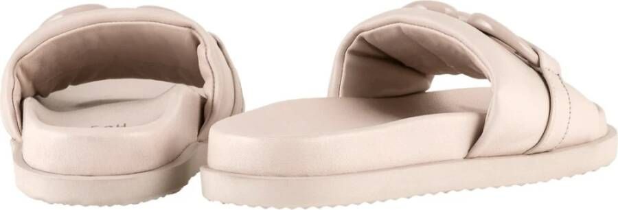 Högl Comfortabele Leren Sliders voor Dames Beige Dames