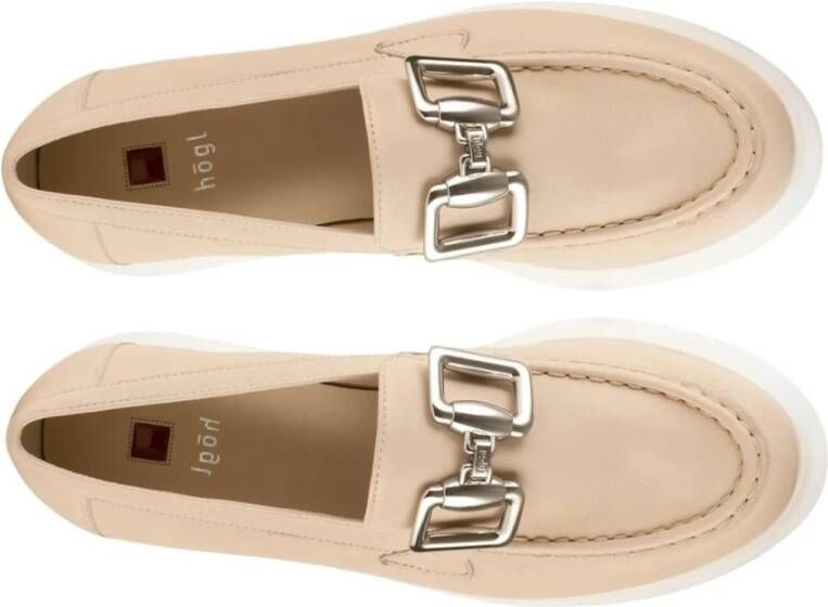 Högl Stijlvolle Beige Leren Loafers