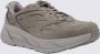 Hoka One Donkergrijze Kalfssuède Chunky Sneakers Beige Heren - Thumbnail 2