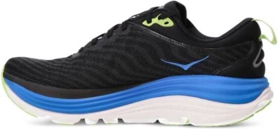 Hoka One Zwarte Sneakers met Jacquard Patroon Black Heren