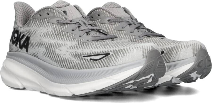 Hoka One Zwarte Textiel Sneakers Clifton 9 Black Dames