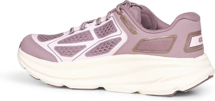 Hoka One Mauve Retro Sneakers met Mesh Overlay