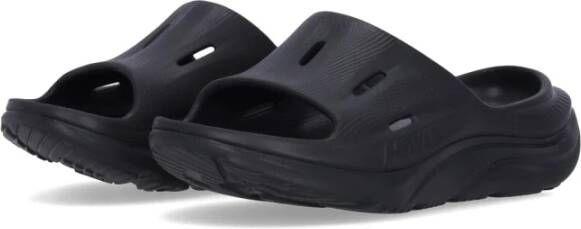 Hoka One Snel Drogende Recovery Sliders met Geventileerde Groeven Black Heren