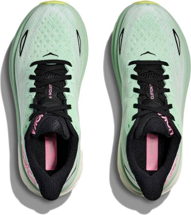 Hoka One Witte Teal Clifton 9 Sneakers