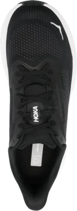 Hoka One Zwarte Gebreide Sneakers met Reflecterende Details Black Heren