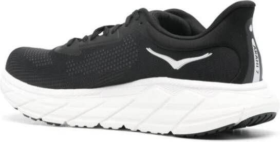 Hoka One Zwarte Gebreide Sneakers met Reflecterende Details Black Heren