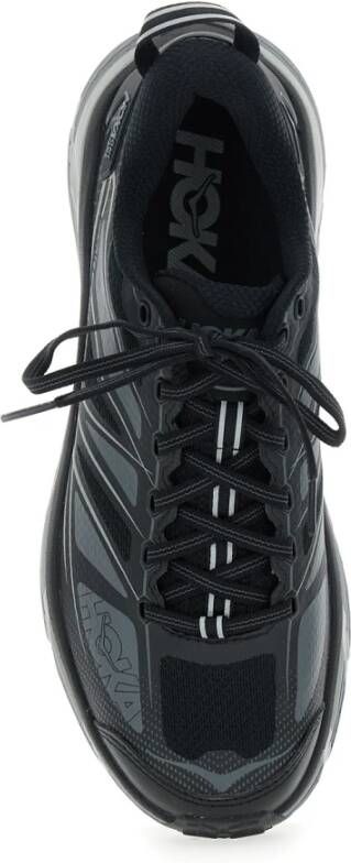 Hoka One Zwarte Lage Top Sneakers Ronde Neus