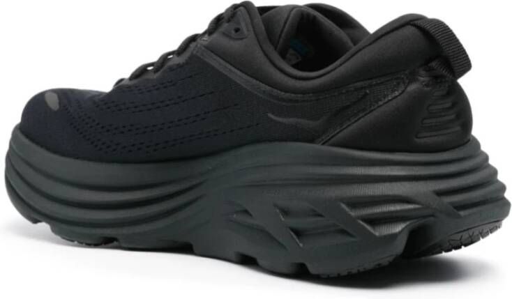 Hoka One Zwarte Logo-Geëmbosseerde Sneakers met Mesh-Detailing Black Dames