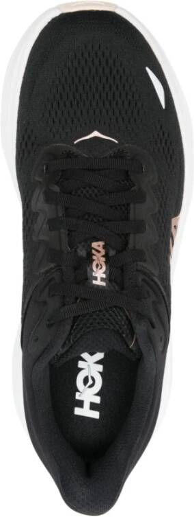Hoka One Zwarte Sneakers met Dikke Zool en Logo