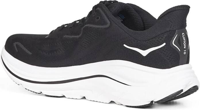 Hoka One Zwarte Sneakers met Dubbele Vetersluiting