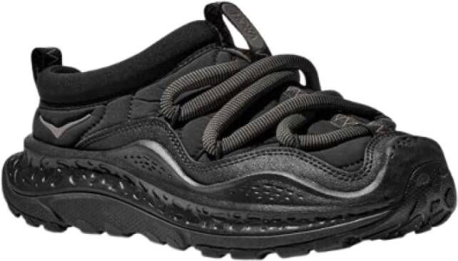 Hoka One Zwarte Sneakers met Inzetontwerp