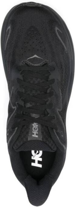 Hoka One Zwarte Sneakers met Reflecterende Details