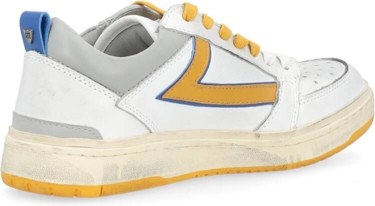HTC Witte en Gele Leren Starlight Sneaker Multicolor Heren