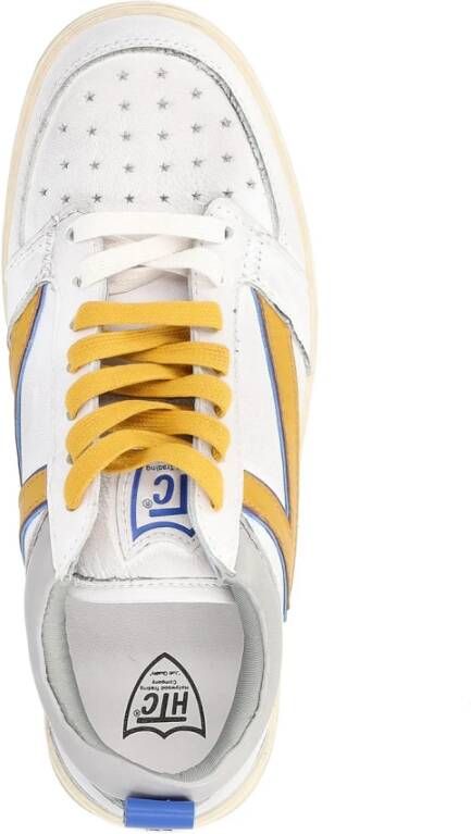 HTC Witte en Gele Leren Starlight Sneaker Multicolor Heren