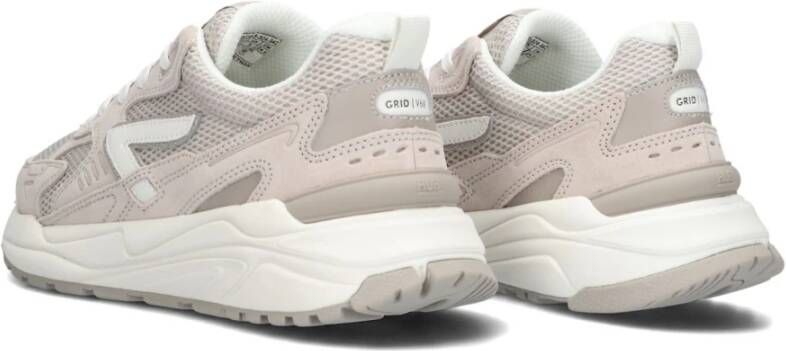 HUB Beige Lage Sneakers Grid-W