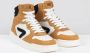 Hub Court-z High Hoge sneakers Leren Sneaker Dames Geel - Thumbnail 11