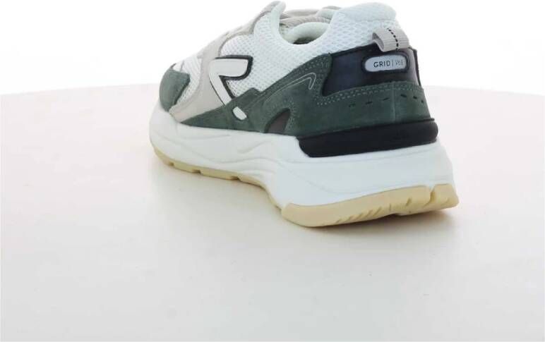 HUB Herenschoenen Kaki Grid-M